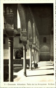 RPPC Courtyard of Myrtles Arribas Alhambra Granada Spain Real Photo Postcard