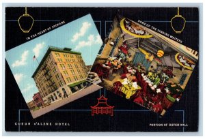 Spokane Washington WA Postcard Coeur D'Alene Hotel Portion Of Dutch Mill c1930's