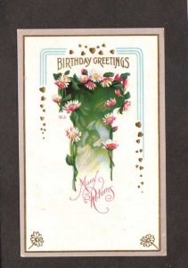 Birthday Greetings Many Returns Flowers Postcard Embossed PC 1911