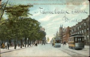 New York City Trolley Street Scene c1910 Postcard
