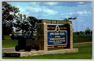 Crysler Farm Battlefield Park Sign, Upper Canada Village, Ontario, Postcard #2