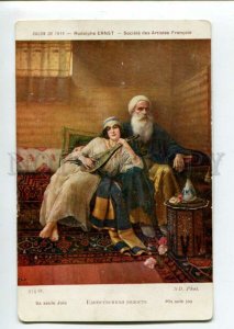 3107761 Old Man & SLAVE as Musician By ERNST vintage color PC