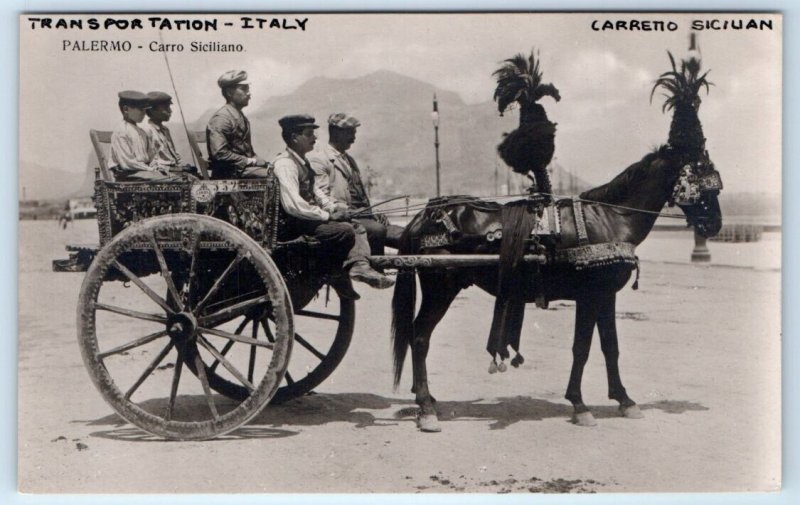 RPPC PALERMO Carro Siciliano ITALY Postcard