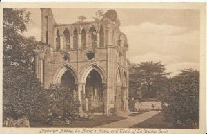 Scotland Postcard - Dryburgh Abbey - Tomb of Sir Walter Scott - Ref 18556A