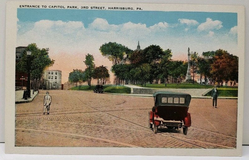 Harrisburg Pa Entrance to Capitol Park 3rd Street Postcard E6