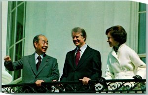 Jimmy Carter and Rosalynn President Fukuda Japan UNP Chrome Postcard I3