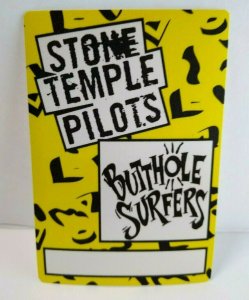 Stone Temple Pilots Butthole Surfers Backstage Pass Original Vintage 1993 Yellow