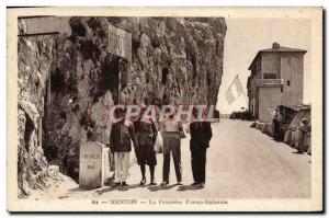 Old Postcard Menton La Frontiere Franco Italian Customs Customs