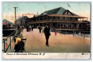 c1920 Casino Boardwalk Tourist Chairs Building Wildwood New Jersey NJ Postcard