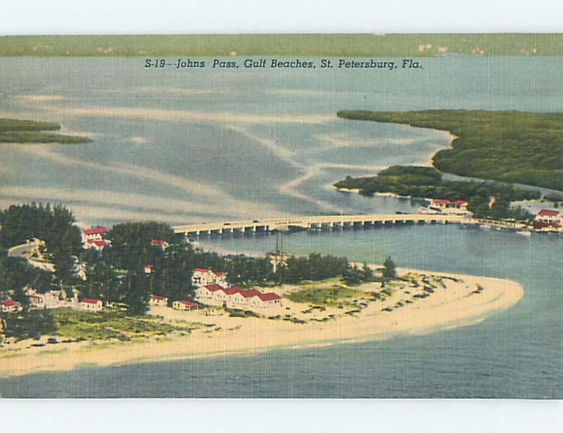 Unused Linen JOHN'S PASS BEACH St. Petersburg Florida FL M7157-22