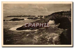 Old Postcard Cote Basque Biarritz Percce Rocks and Cape Saint martin