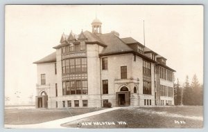 New Holstein Wisconsin~Public High School~Not Bad Looking is It? 1927 RPPC