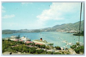 1972 View From New St. Tomas Tramway Charlotte Amalie Virgin Islands Postcard 