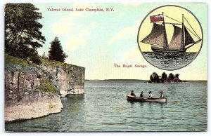 Valcour Island Lake Champlain New York NY The Royal Savage Ships Postcard