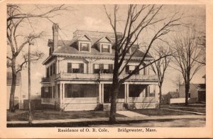 Massachusetts Bridgewater Residence Of O B Cole