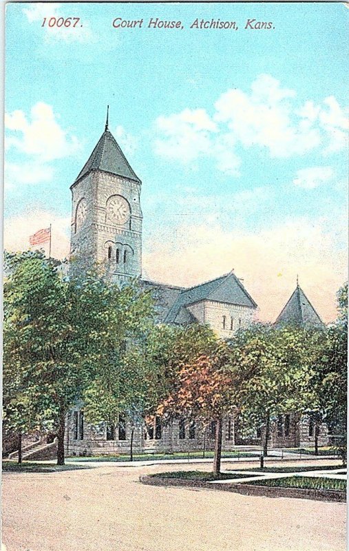 Court House Atchison Kans. Kansas Vintage Postcard Standard View Card 