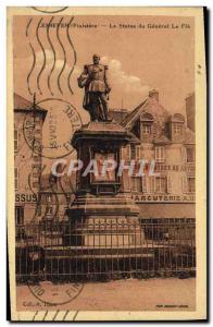 Old Postcard Lesneven The statue Du General Flo