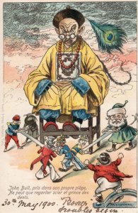 John Bull Chinese Confucius Buddhist Wise Man Comic 1900 Old Postcard