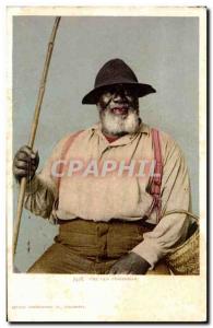 Postcard Old Negro Black Man The old Fisherman