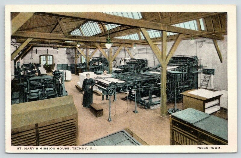 Techny IllinoisSt Marys Mission HouseMonk in the Press RoomWorkers1920s PC