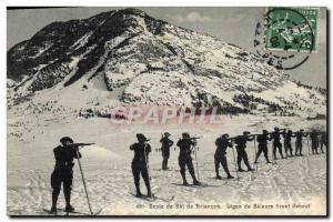 Old Postcard Militaria Alpine Hunters Briancon Ski school Line pulling skiers up