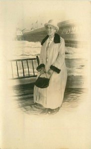 C-1910 Grandma Seaside Piers Studios Backdrop RPPC Photo Postcard 21-7119