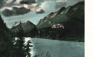 Vintage Postcard Bantt Hotel Bow River Alberta Canada Pacific Railway Valentine