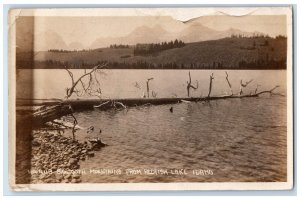 1925 Sawtooth Mountains Redfish Lake Stanley Idaho ID RPPC Photo Postcard 