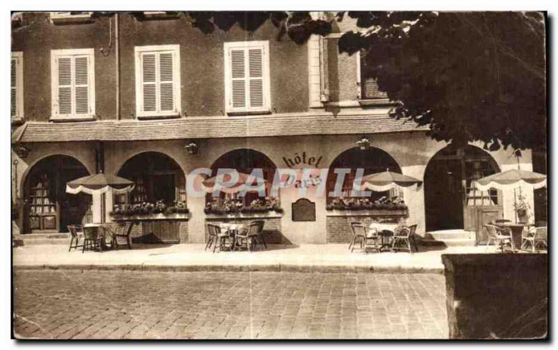 Old Postcard Hotel de Paris Restaurant Bar Paris street Avallon (Yonne)