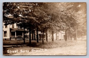 J87/ Orwell Ohio RPPC Postcard c1910 Street Scene Homes Trees  1712