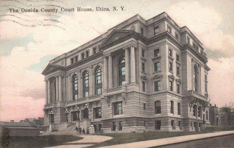 Vintage Postcard 1909 Oneida County Court House Landmark Utica New York NY UPC