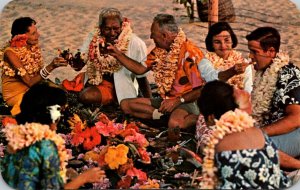 Hawaii Honolulu Luau At Sunset 1966