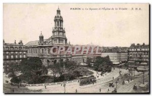 Old Postcard The Paris Square And & # 39Eglise De La Trinite