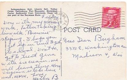 Greetings From Pennsylvania  #1055 Jefferson coil