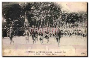 Paris Old Postcard Fetes of victory in Paris July 14, 1919 The parade Ls mari...