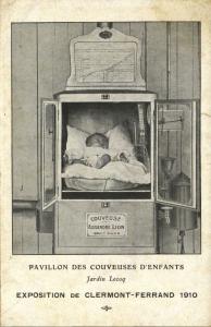 france, CLERMONT-FERRAND, Baby in Incubator, Pavillon des Couveuses (1910) Expo