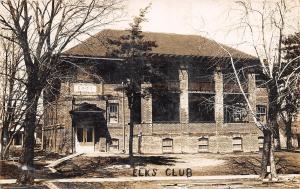Centerville IA BPOE Elks Club Entrance on the End~Ruby Settings Ring c1914 RPPC