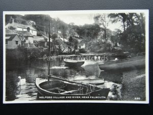 Cornwall HELFORD VILLAGE & RIVER near Falmouth - Old RP Postcard by W.T. Coleman