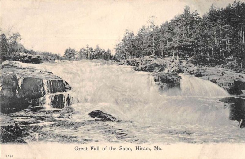 Hiram Maine Great Fall of the Saco Scenic View Vintage Postcard AA44534