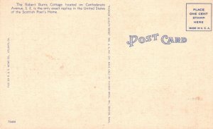Vintage Postcard Robert Burns Cottage Confederate Avenue Atlanta Georgia GA