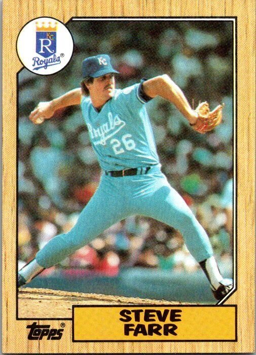 1987 Topps Baseball Card Steve Farr Kansas City Royals sk18088
