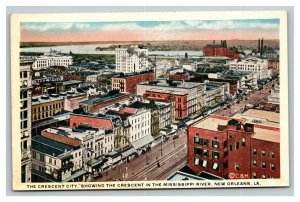 Vintage 1920's Postcard Aerial View Crescent City New Orleans Louisiana