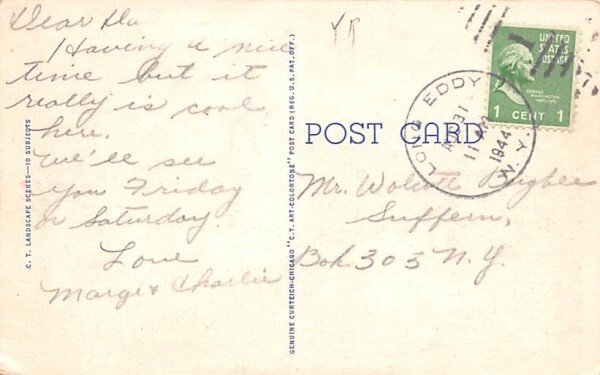 Greetings from Hancock, New York Postcard