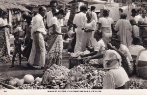 Market Scene Roaming Bazar Colombo Real Photo Postcard