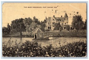 1909 Bass Residence Bridge River Fort Wayne Indiana IN Vintage Antique Postcard