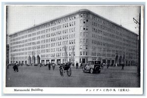 Japan Postcard Marunouchi Building Car Rickshaw Road Scene c1930's Unposted