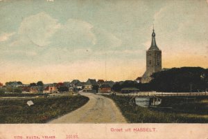 Netherlands Groet uit Hasselt Vintage Postcard 04.06