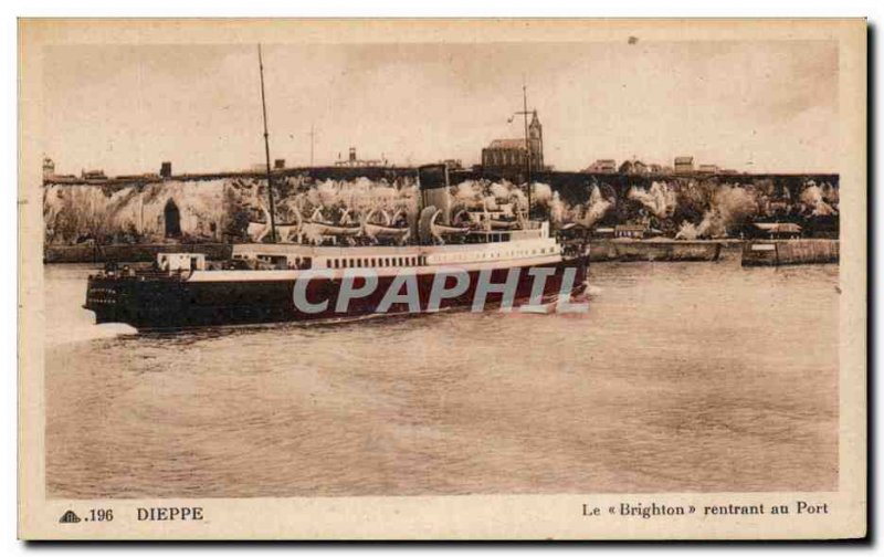 Old Postcard Dieppe Brighton returning to Boat Harbor