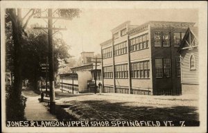 Springfield Vermont VT Jones & Lamson Upper Shop c1910 Real Photo Postcard