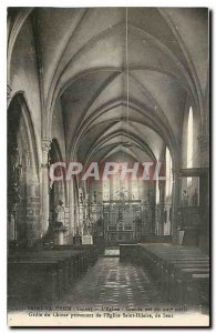 Old Postcard St. Valerien Yonne I Frande Church nave Grid Choir from the Chur...
